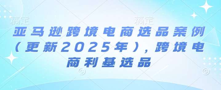 亚马逊跨境电商选品案例(更新2025年)，跨境电商利基选品-讯领网创