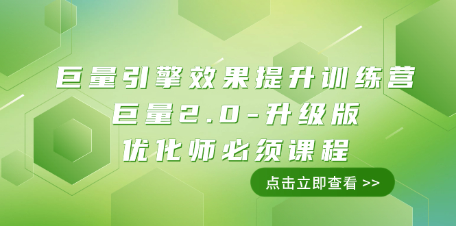 巨量引擎·效果提升训练营：巨量2.0-升级版，优化师必须课程（111节课）-讯领网创