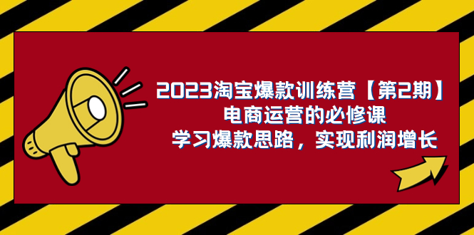 2023淘宝爆款训练营【第2期】电商运营的必修课，学习爆款思路 实现利润增长-讯领网创