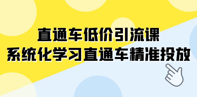 直通车-低价引流课，系统化学习直通车精准投放（14节课）-讯领网创